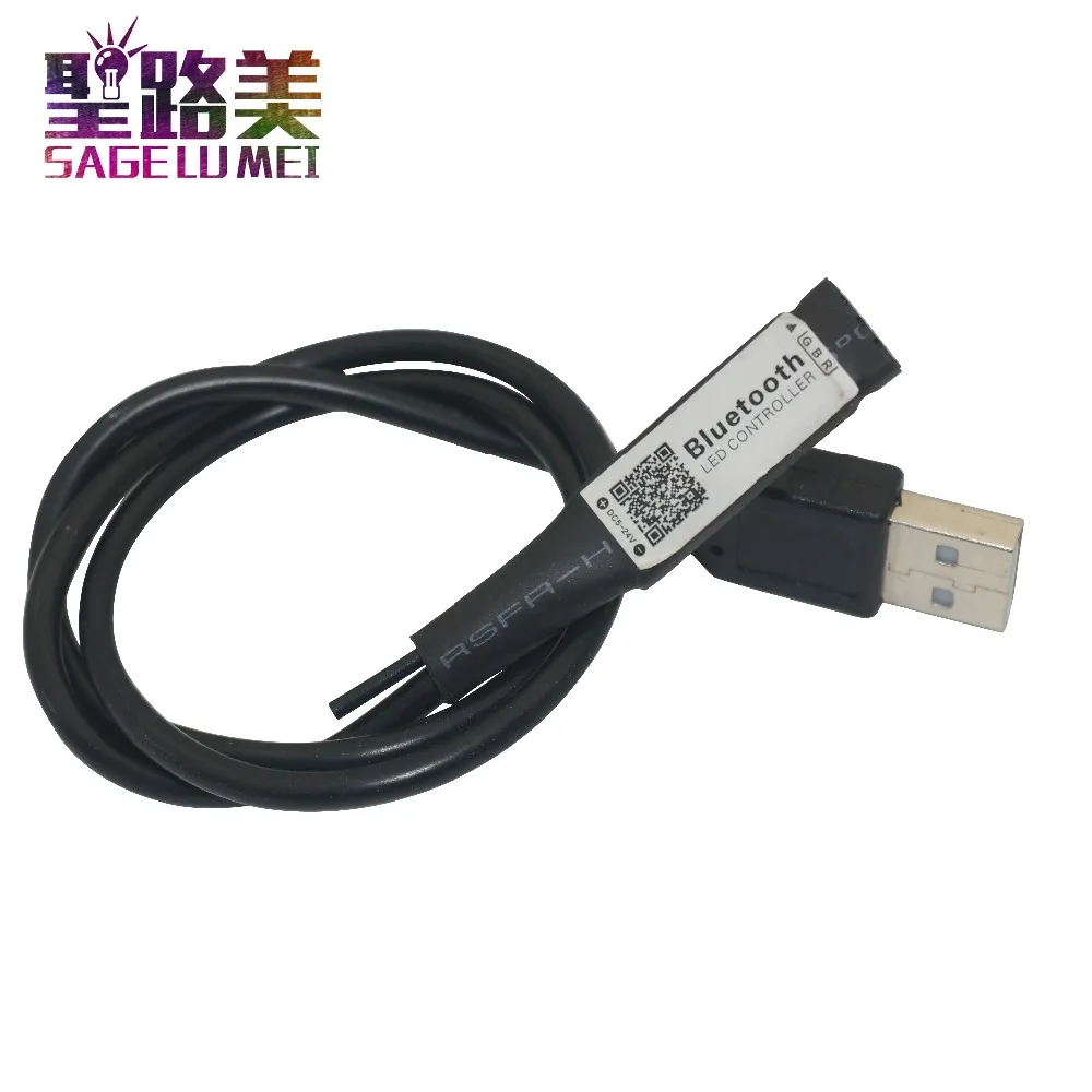 USB Mini Bluetooth DC 5V 12V светодиодный RGB контроллер 6A 3 пути 4Pin женский светильник в