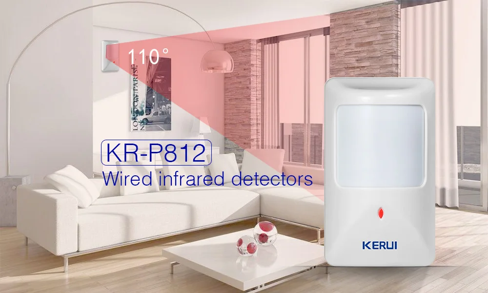 Оригинальный KERUI P812 Новый Проводной инфракрасный датчик движения сигнализация