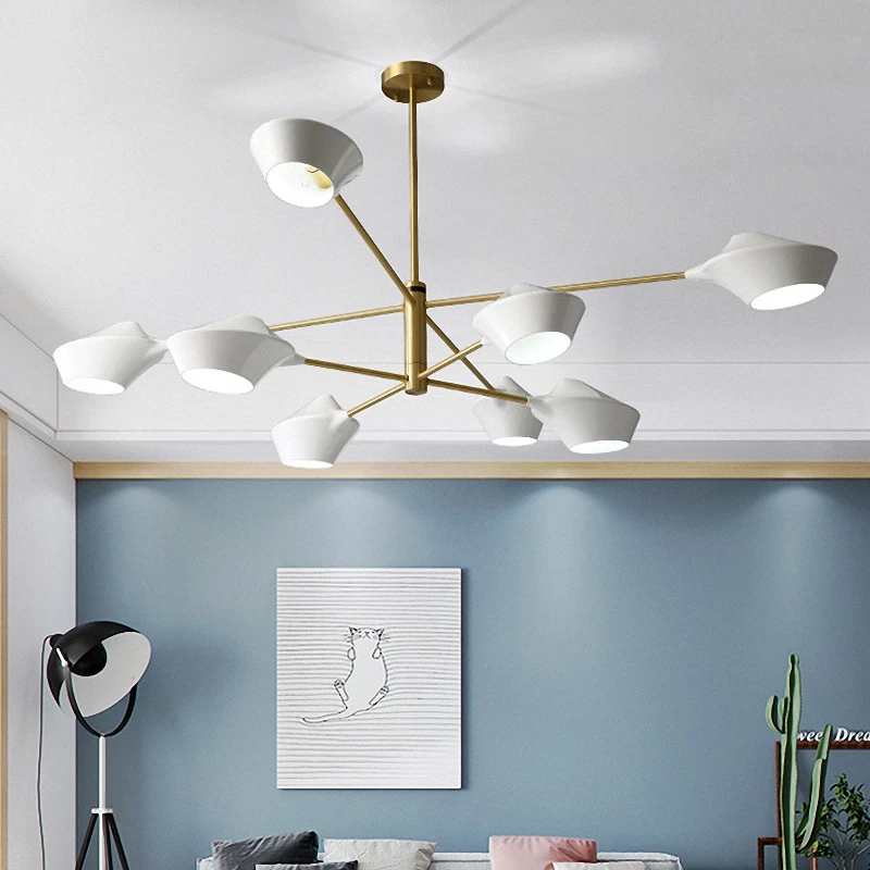 

6/8 Heads Hanging Lamp for Living Room Bedroom Cafe Fashion LED Nordic Modern Chandelier Lighting Home Deco Light Fixtures