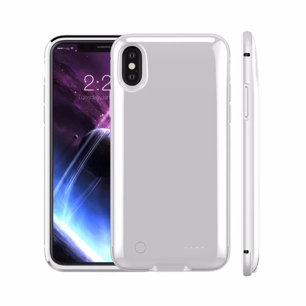 Белый 5000 мАч чехол для зарядного устройства для телефона iPhone X Внешний аккумулятор для iPhone 10 портативный резервный внешний аккумулятор чехол для телефона повербанк - Цвет: Белый