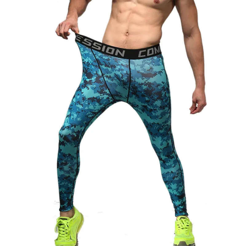 Обтягивающие мужские камуфляжные быстросохнущие Компрессионные спортивные