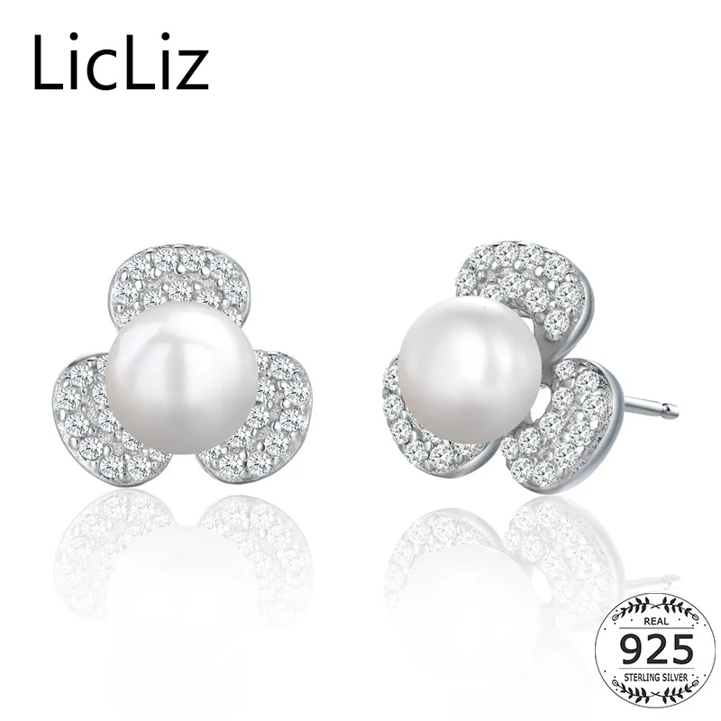 Женские серьги гвоздики из серебра 925 пробы с пресноводным жемчугом|stud earrings|post