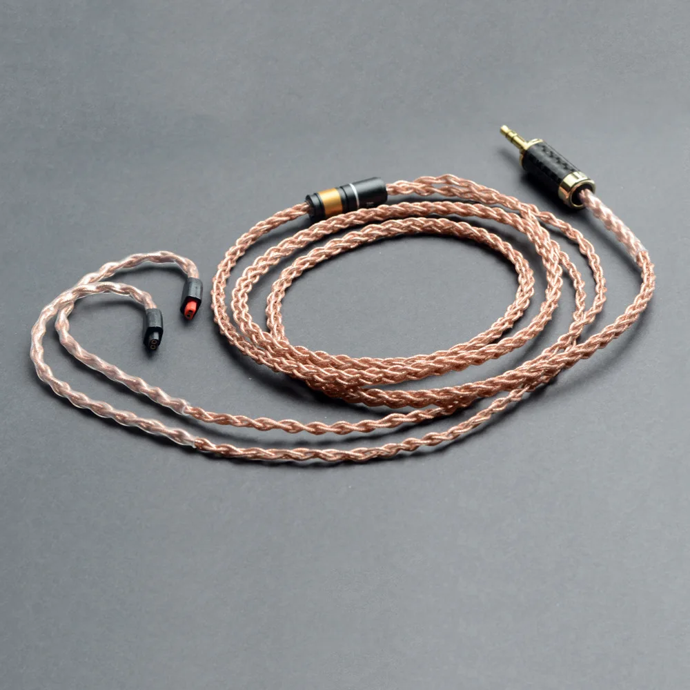 Улучшенный кабель для наушников OKCSC одна кристаллическая Серебристая медь