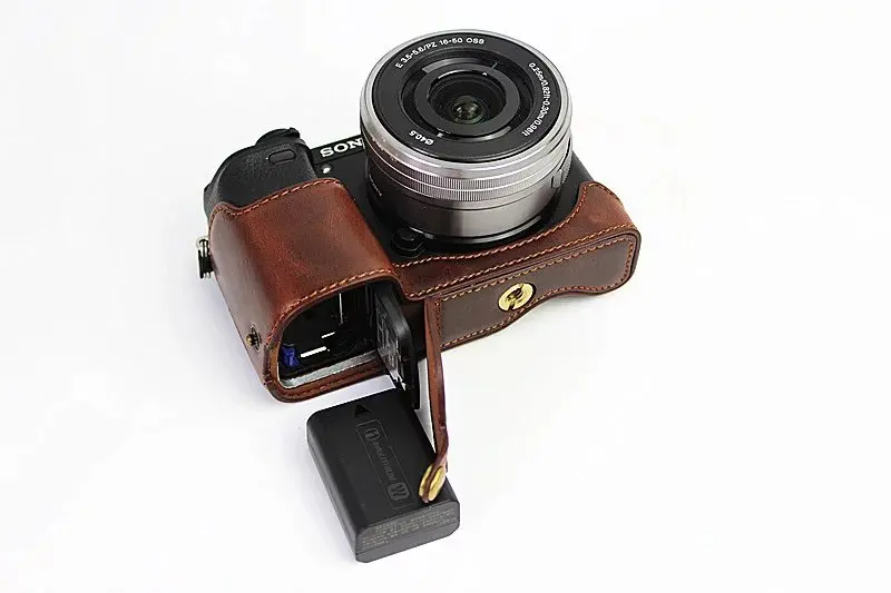 Модный чехол для камеры Sony A6300 A6000 из искусственной кожи с отверстием батареи|camera
