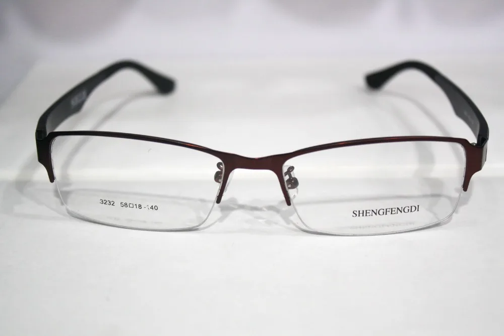 Темно-красный сплава рама широкие брючины Оптический на заказ оптические линзы