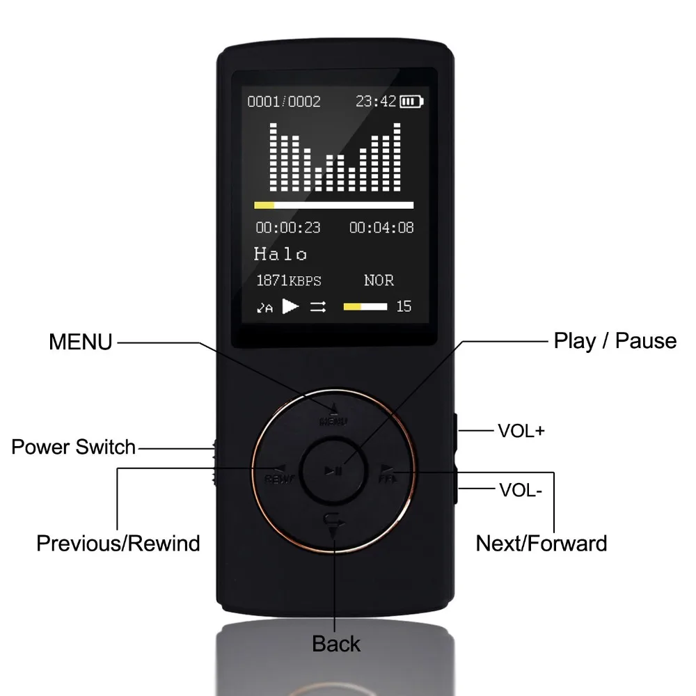 2017 8 ГБ 16 HiFi MP3 музыкальный плеер 45 часов воспроизведения FM Радио Mp3 с Регистраторы