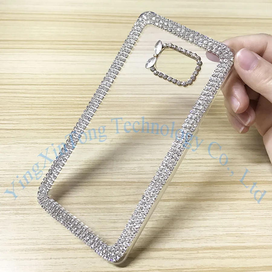 Роскошный Блестящий 3D чехол со стразами для Samsung Galaxy Note 3 4 5 7 жесткий прозрачный