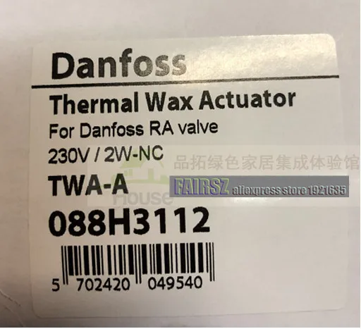 Тепловой воск привод для Danfoss RA клапан TWA-A NC 230V 088H3112