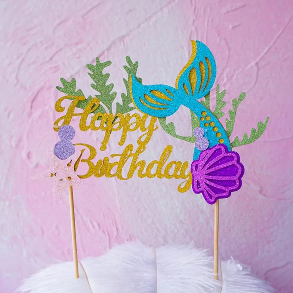 3 шт. Необычные блестящие топперы с надписью "Happy Birthday" аксессуары для