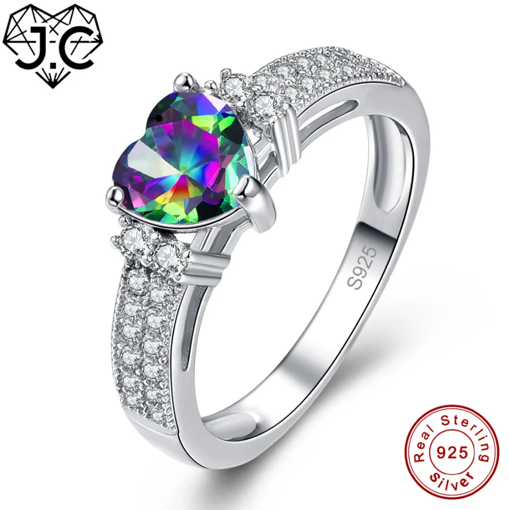 Женское кольцо из серебра 925 пробы с Мистик топазом|fine jewelry|love silver ringlove ring |