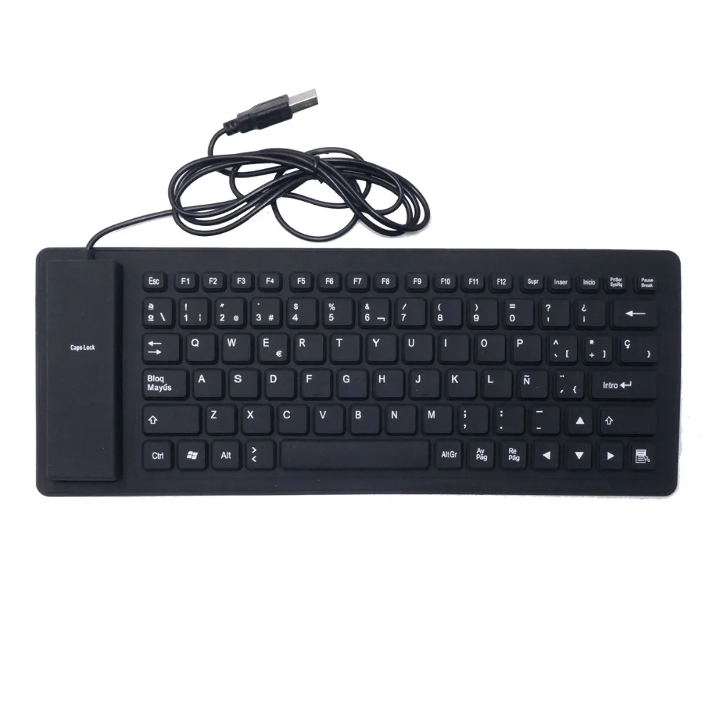 Испанская силиконовая клавиатура USB 2 0 складная компьютерная для ПК|keyboards for laptop