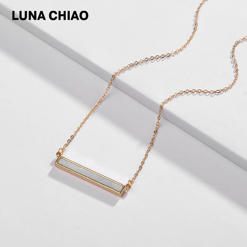 Женское Ожерелье с кулоном LUNA CHIAO короткая изящная цепочка из натурального камня