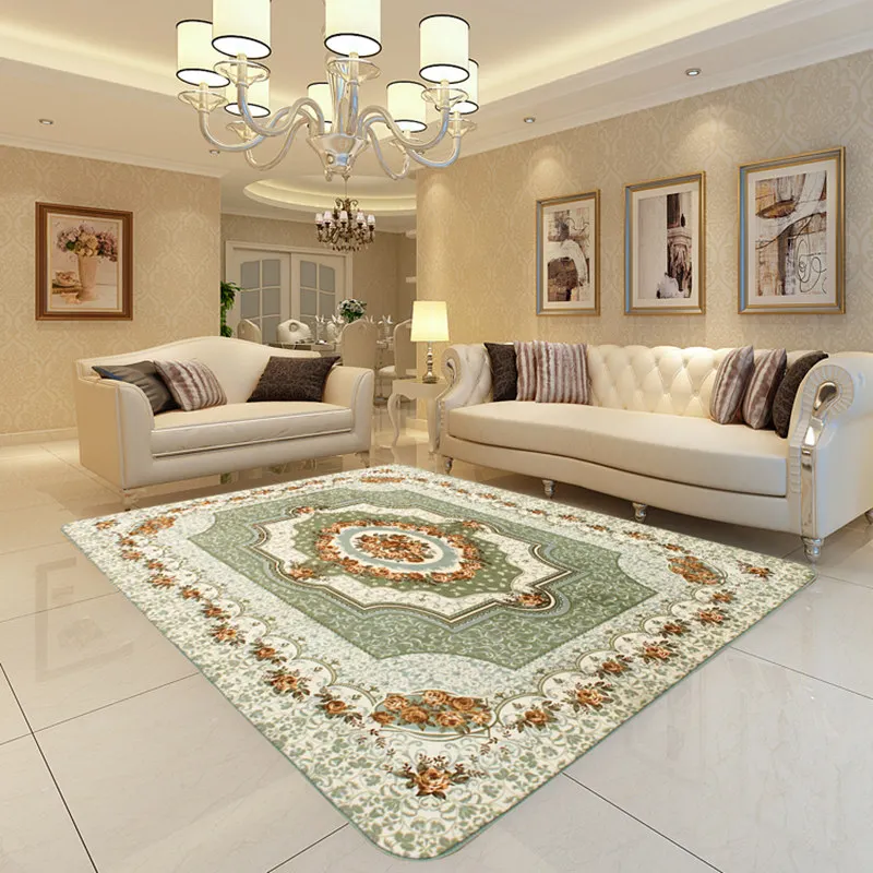 Honlaker 160x230 см Большие европейские розовые ковры для гостиной декоративный Настольный коврик для чая напольные коврики - Цвет: Green