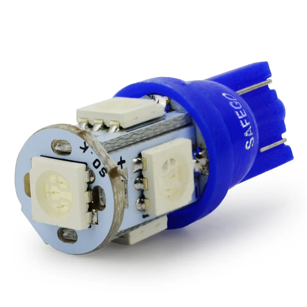 Safego 200 шт. T10 W5W 168 194 2825 5 SMD светодиодный светильник для салона автомобиля 5050 белый