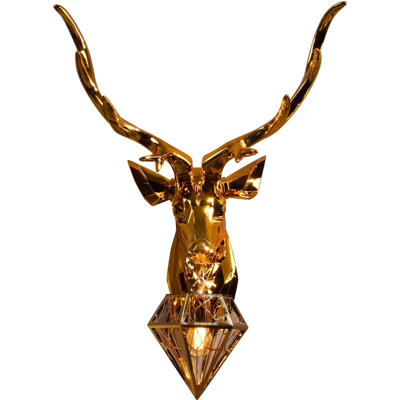 

Nirdoc American Retro Deer Wall Lamp Antlers Wall Light Fixtures Living Room Bedroom Bedside Lamp Sconce Home Indoor Luminaire