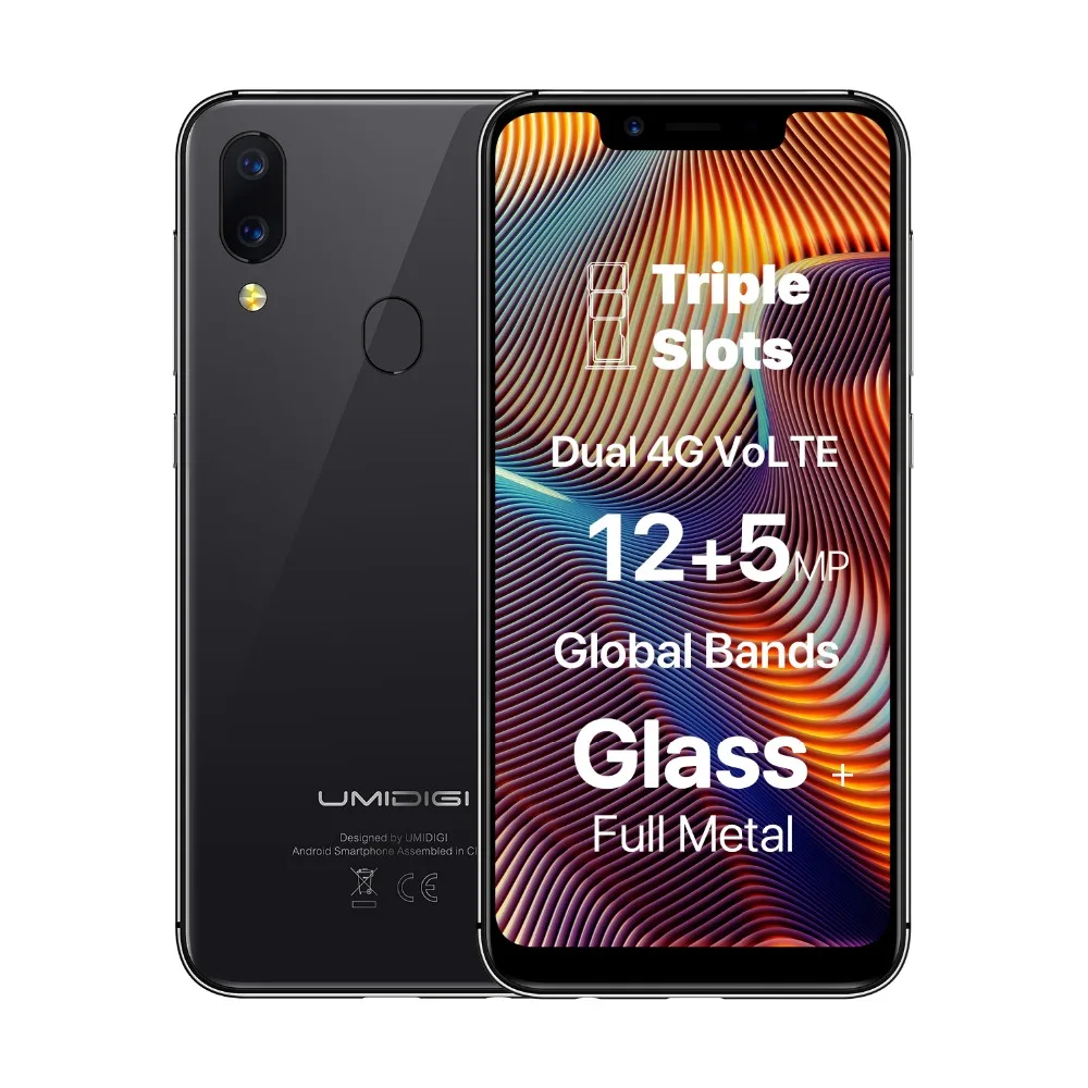 Полноэкранный смартфон UMIDIGI A3 Pro Global Band Android 8,1 MT6739 5," 19:9, 3 Гб+ 32 ГБ, 12 Мп+ 5 МП, разблокировка лица, двойной мобильный телефон 4G
