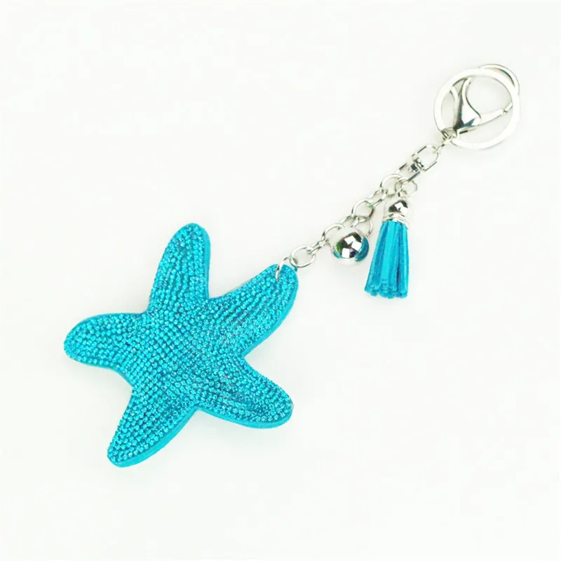 Морская звезда кисточкой брелок со стразами сплав автомобиль брелки сумка