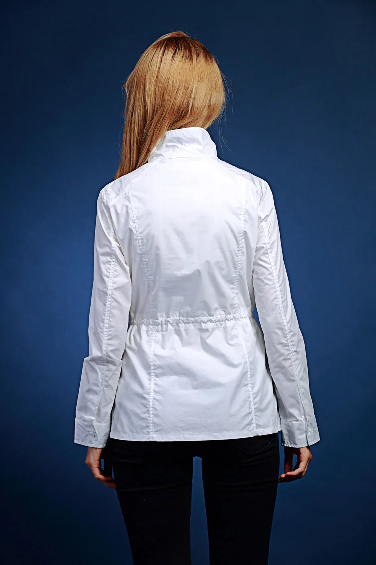 DHfinery blusa feminina хлопковая рубашка с длинными рукавами и двойным карманом на весну