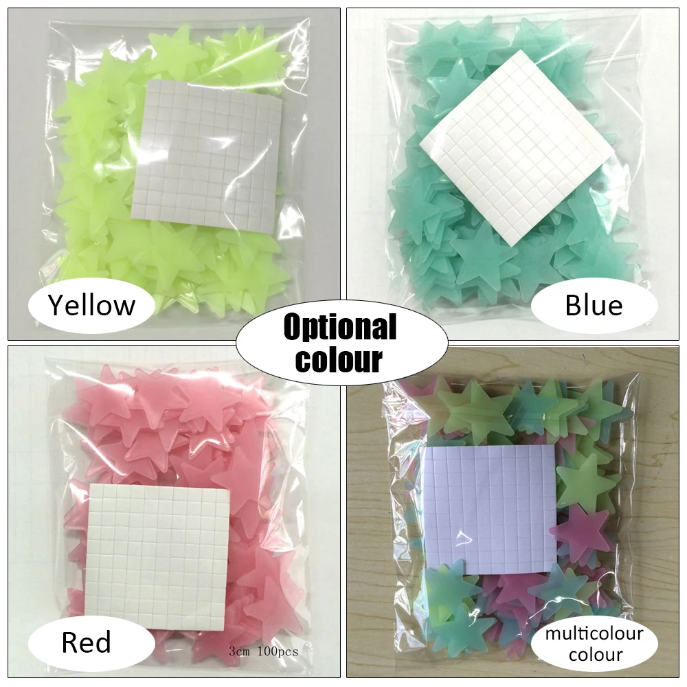 Флуоресцентные наклейки 3d в форме звезды|Наклейки на стену| |