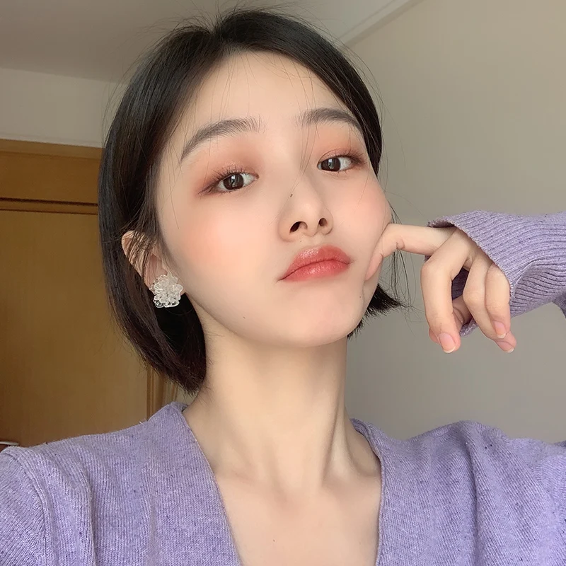 HUANZHI 2019 корейские прозрачные акриловые серьги-гвоздики с эпоксидной смолой для