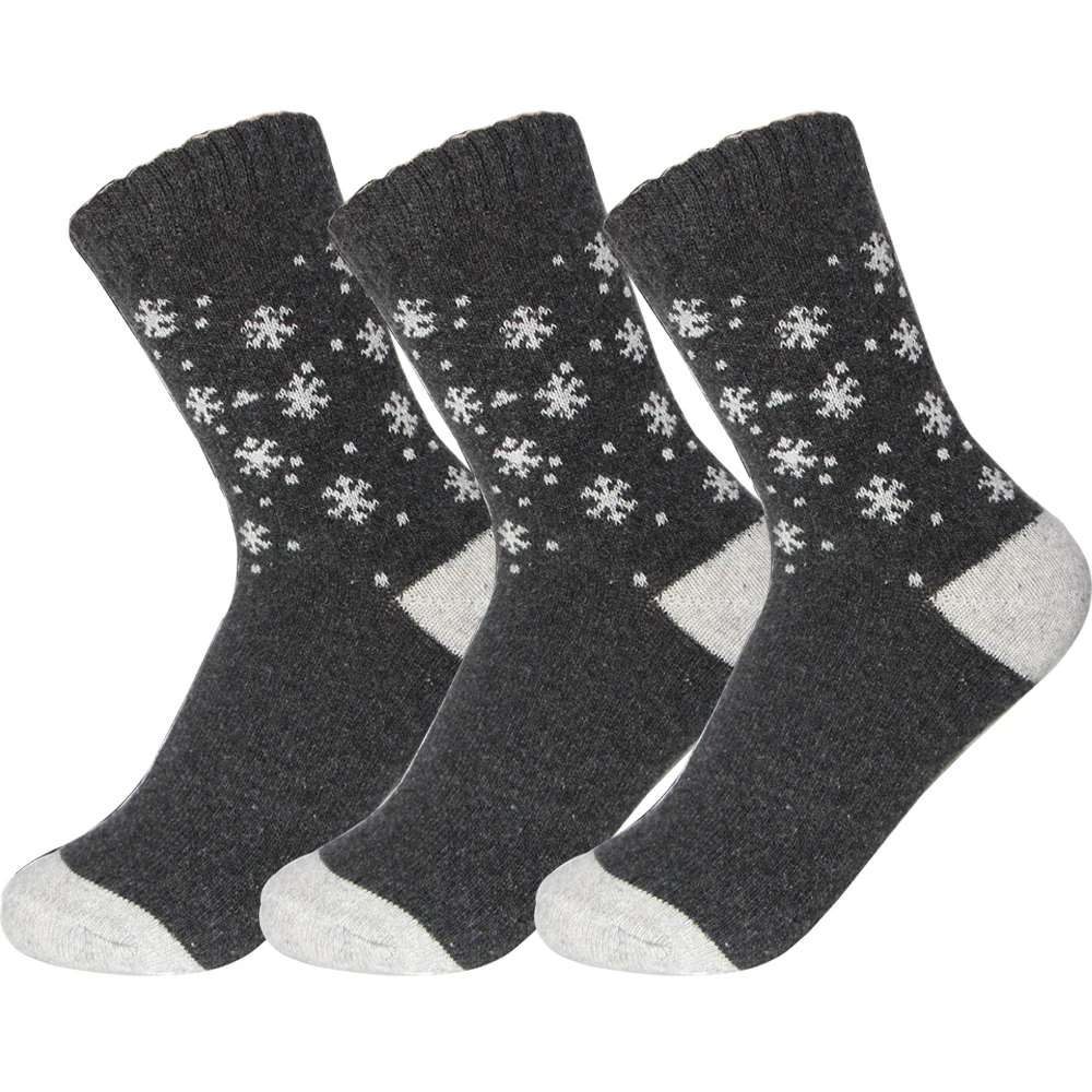 

10 pieces = 5 pairs Rabbit Wool Socks Autumn And Winter Ladies Wool Socks Thick Section Warm Women Socks Snowflake Pattern