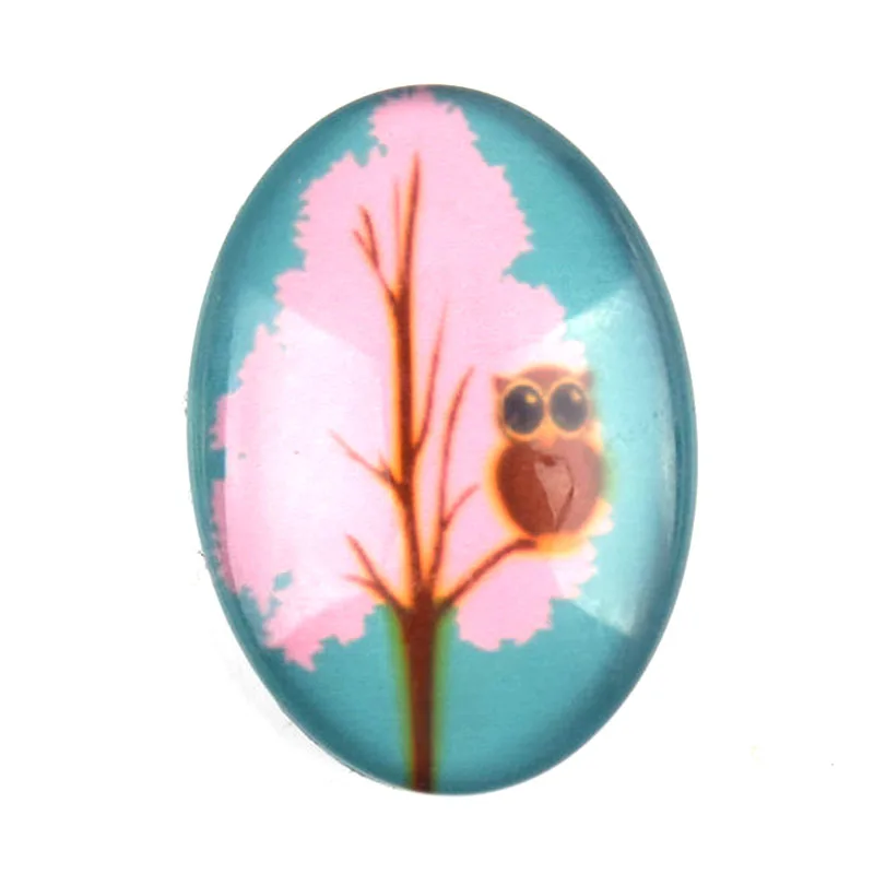 18x25 mm Oval Glass Pattern Cabochon Handmade Owl Jewelry Accessories Findings Supplier 50pcs/lot | Украшения и аксессуары