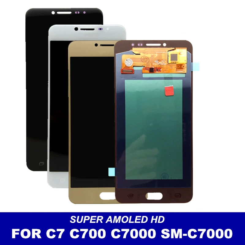 Белый/черный/золотой ЖК дисплей для Samsung Galaxy C7 C7000 SM Super AMOLED с кодирующий
