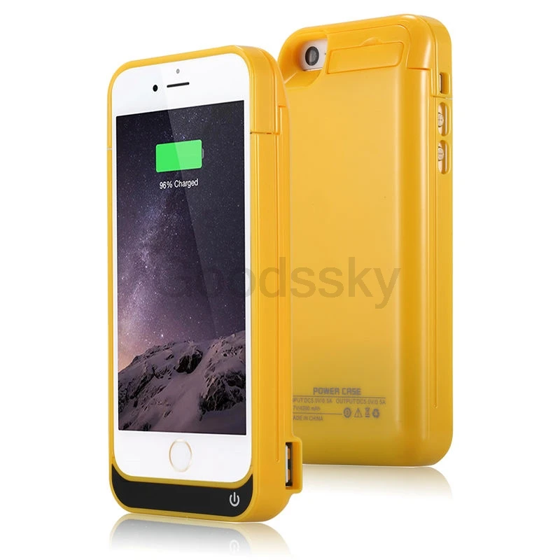 4200 мА/ч 5S чехол для зарядного устройства для iPhone 5C 5 5S SE USB внешний аккумулятор с подставкой Чехол для внешнего аккумулятора запасная зарядка задняя крышка