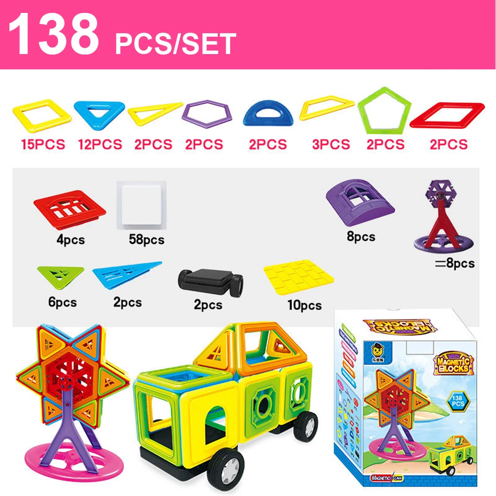 

77-402PCS Magnetic Blocks Magnetic Designer Building Construction Toys Set Mini Size Magnet Educational Toys for Children Gifts
