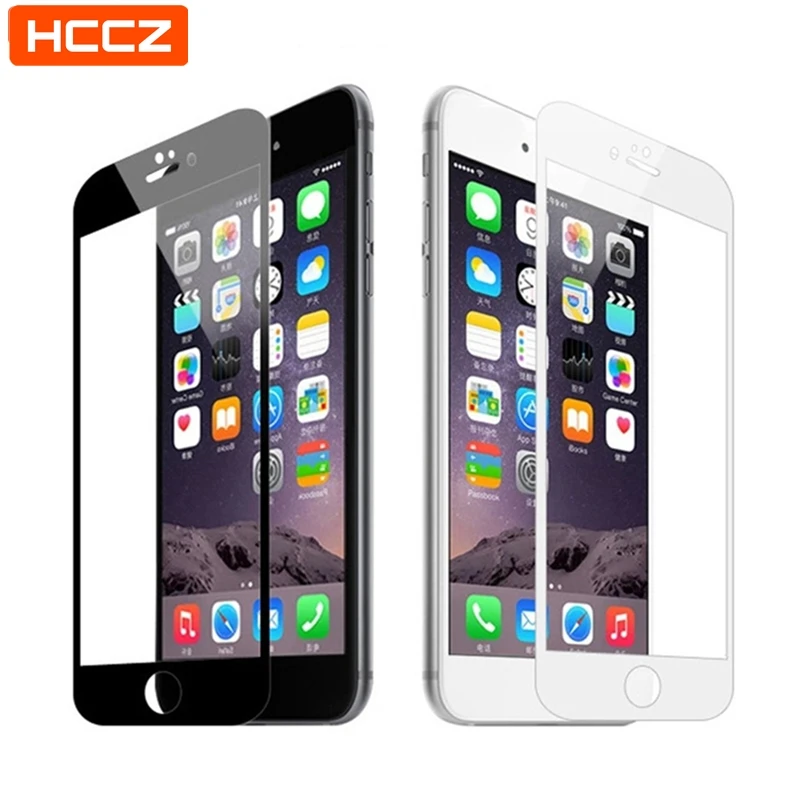 

HCCZ for iPhone X XR XS Max 2.5D Full Cover Screen protector for iPhone 6 6s 7 8 Plus 5s 5 SE Tempered glass Protective film