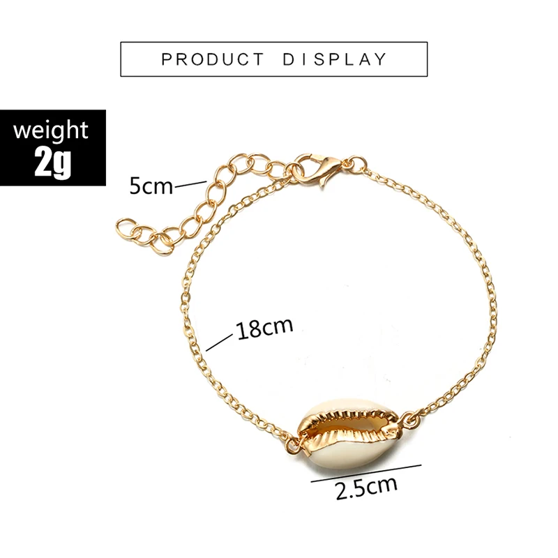 Женский браслет в богемном стиле регулируемый из золотистого сплава с подвеской