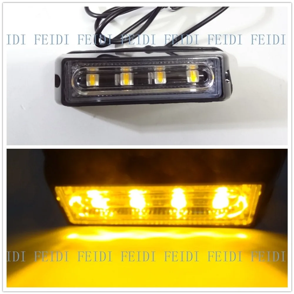 08006 Lightning 12 В Универсальный 1x4led автомобилей Янтарный аварийного флэш Strobe Лампочки