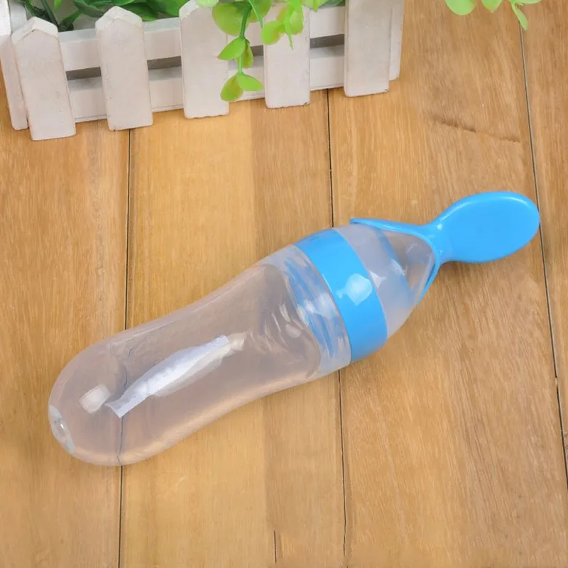 newborn baby feeder training silicone bottle with spoon for kids extrusion paste food Feeding Utensils alimentacao bebes B0067 | Мать и