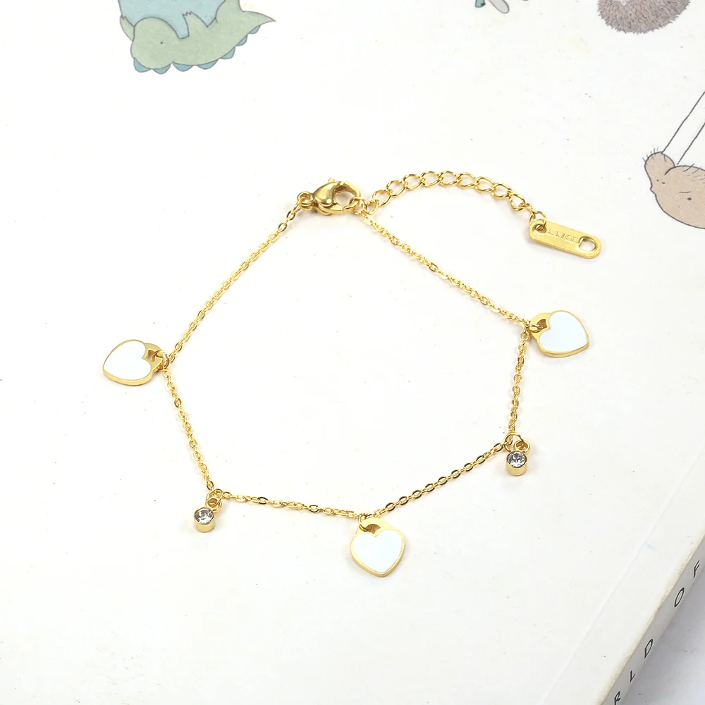 Ювелирные изделия из нержавеющей стали braclet сердце счастливое очарование цепь