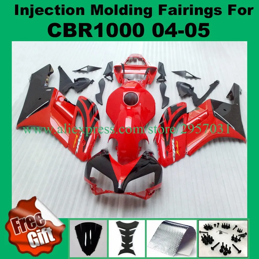 

Free screws+gifts Injection For HONDA CBR 1000RR 04 05 Red Black CBR1000 RR 04-05 1000 RR CBR1000RR 2004 2005 Fairing