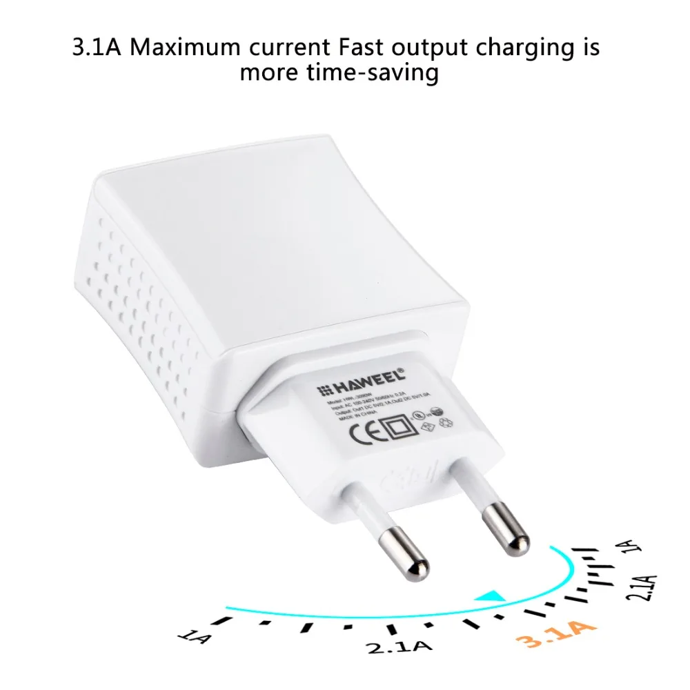 USB Зарядное устройство ЕС plug 2 порты Попутчики Max 3.1A для iPhone 7/7 Plus/6 /6s/6s Плюс/iPad/samsung