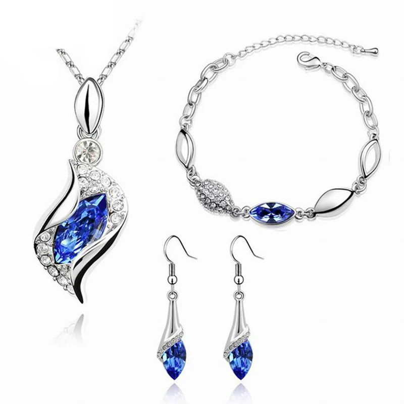 Женский ювелирный комплект из колье и серёг серебра 925 пробы|jewelry sets for women|necklace