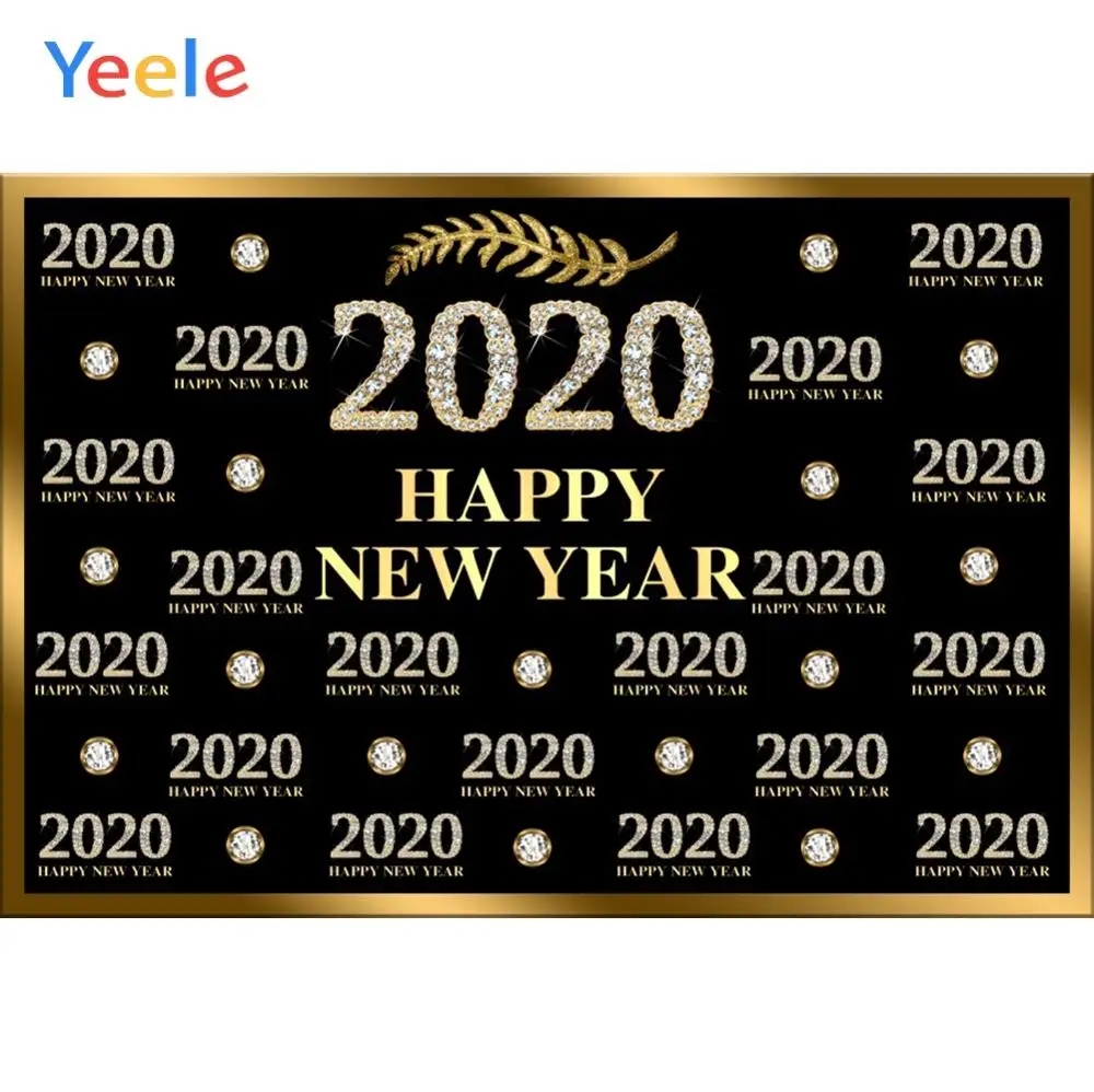 Yeele 2020 новогодние обои алмазные золотые слова фотофоны персонализированные
