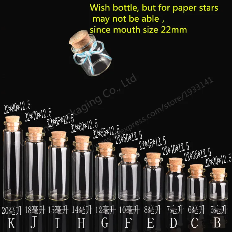 

Hot sale 1000x10ml Small Glass Bottle Jars with Cork Lid, Vials Jars Containers Small Wishing,Cosmetic Packaging