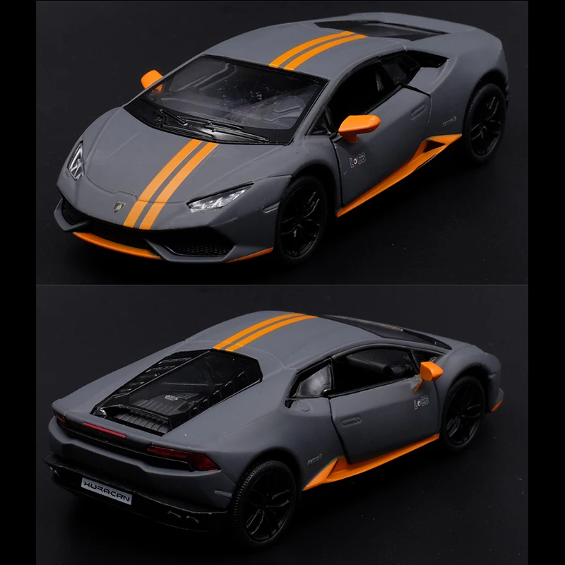 Kinsmart, 1:36, Huracan, LP610-4, AV10, спортивный автомобиль, литая под давлением, модель автомобиля, игрушка с откидной спинкой для детей, подарки, коллекция игрушек