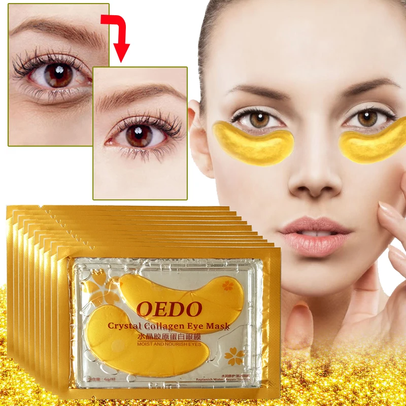 Маска для глаз Dark Circle увлажняющая Золотая кристальная коллагеновая маска 2 пары