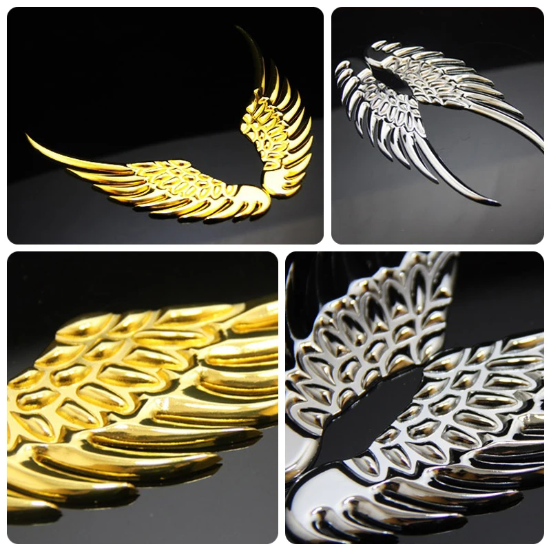 OVERE 1 комплект автомобильных наклеек металлические 3D Крылья ангела Стайлинг для
