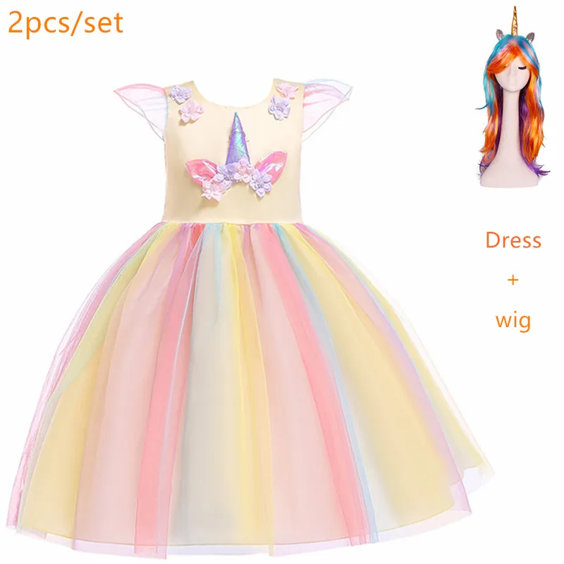 Flower Girls cosplay Unicorn Dress Children's day Princess Birthday Party Children Kids Carnival Costume | Тематическая одежда