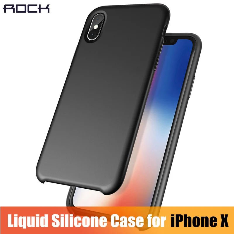 Жидкость силиконовый чехол для iPhone x 10 rock Оригинальный Роскошный мягкий телефона