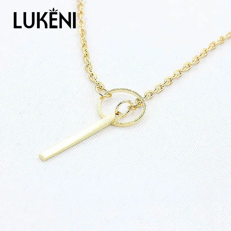 LUKENI геометрические золотые короткие цепочки для женщин модные круглые ключицы