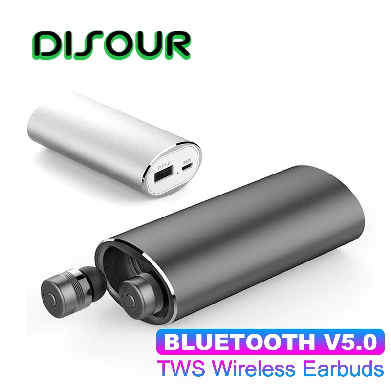 DISOUR наушники вкладыши TWS Bluetooth 5 0 беспроводной in ear наушник с зарядным устройством