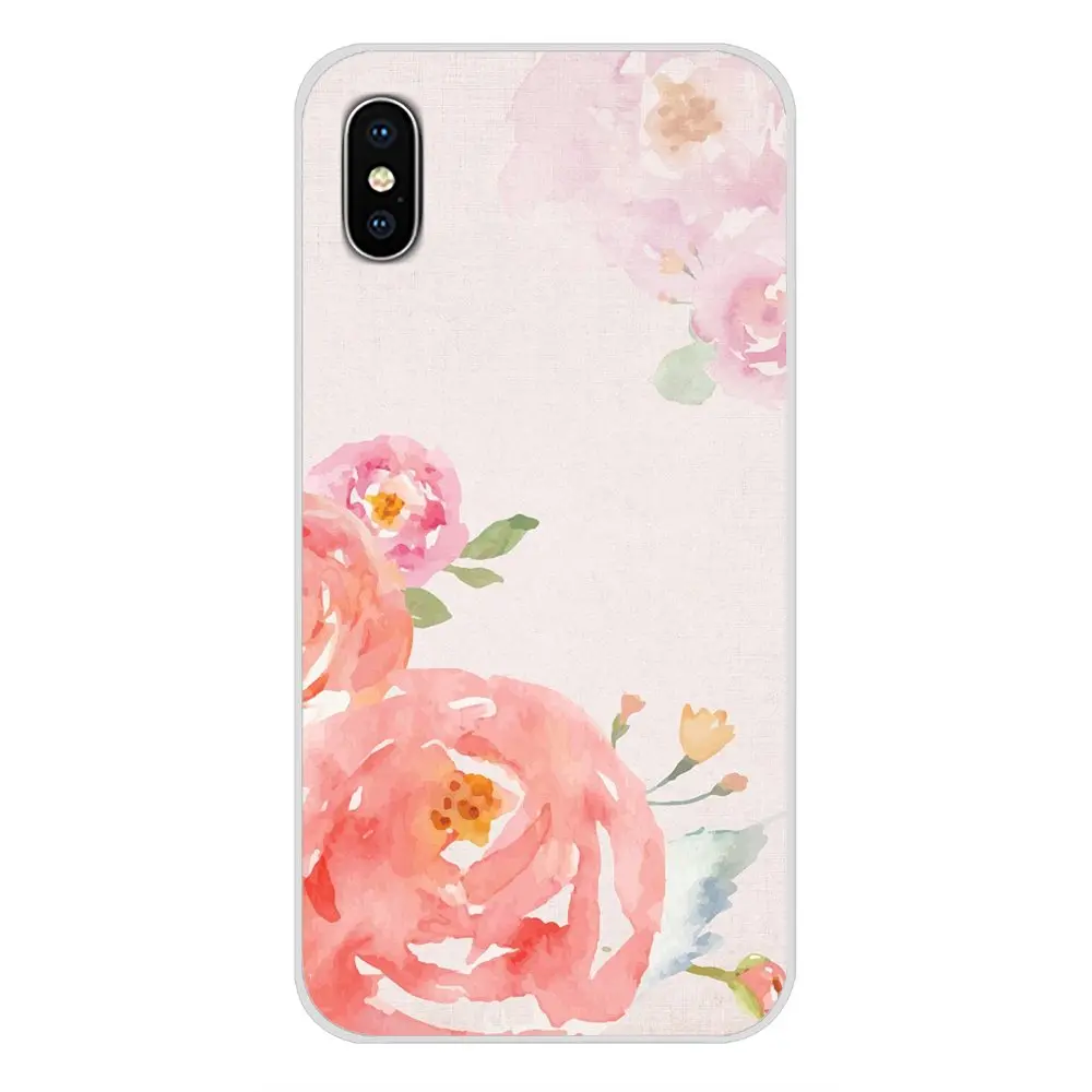 Silicone Phone Cover Bag Flower watercolour Painting Art For Xiaomi Mi6 A1 5X 6X Redmi Note 5 5A 4X 4A 4 3 Plus Pro pocophone F1 | Мобильные
