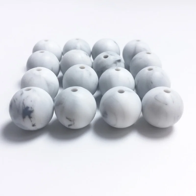 marble 10 мм 1000 шт Силиконовые Ожерелья s бусины для прорезывания зубов набор колье DIY BPA бесплатно силиконовые детские Прорезывания Зубов Бусины Оптом - Цвет: marble