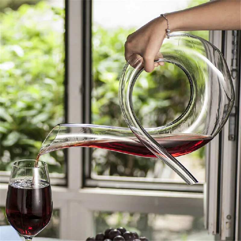 New Handmade Crystal Red Wine Pourer Glass Decanter Brandy Decant Set Jug For Bar Champagne Water Bottle Drinking Glasses Gift