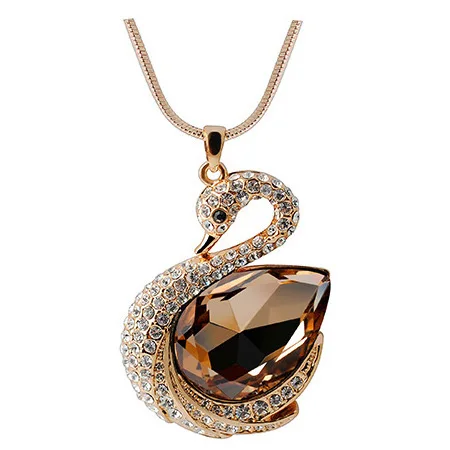 Новинка 2017 года сна Лебедь ожерелье высокое качество длинный свитер кристалл